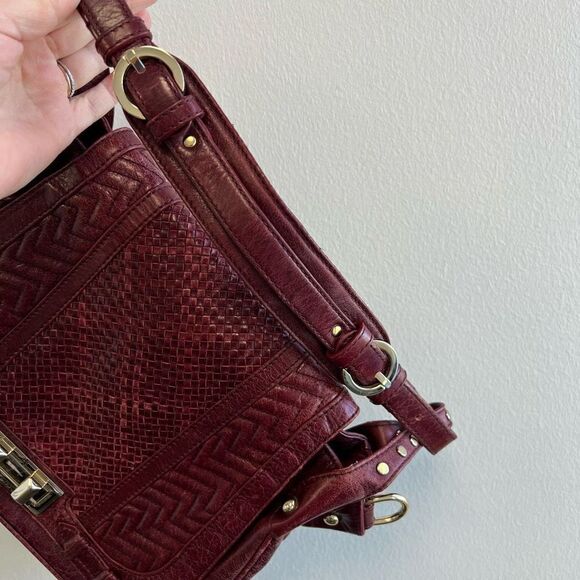 Rebecca Minkoff Endless Love Woven Satchel Bag Purse Gold Tone Hardware Luxury - Picture 6 of 13